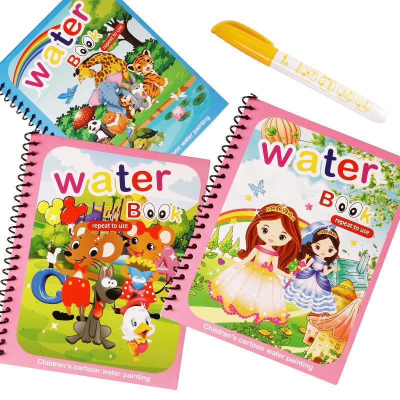 Kids Magic Water Painting Books Repeatedly Graffiti Clear Water Puzzle Album Male and Female Gifts Quiet Book
