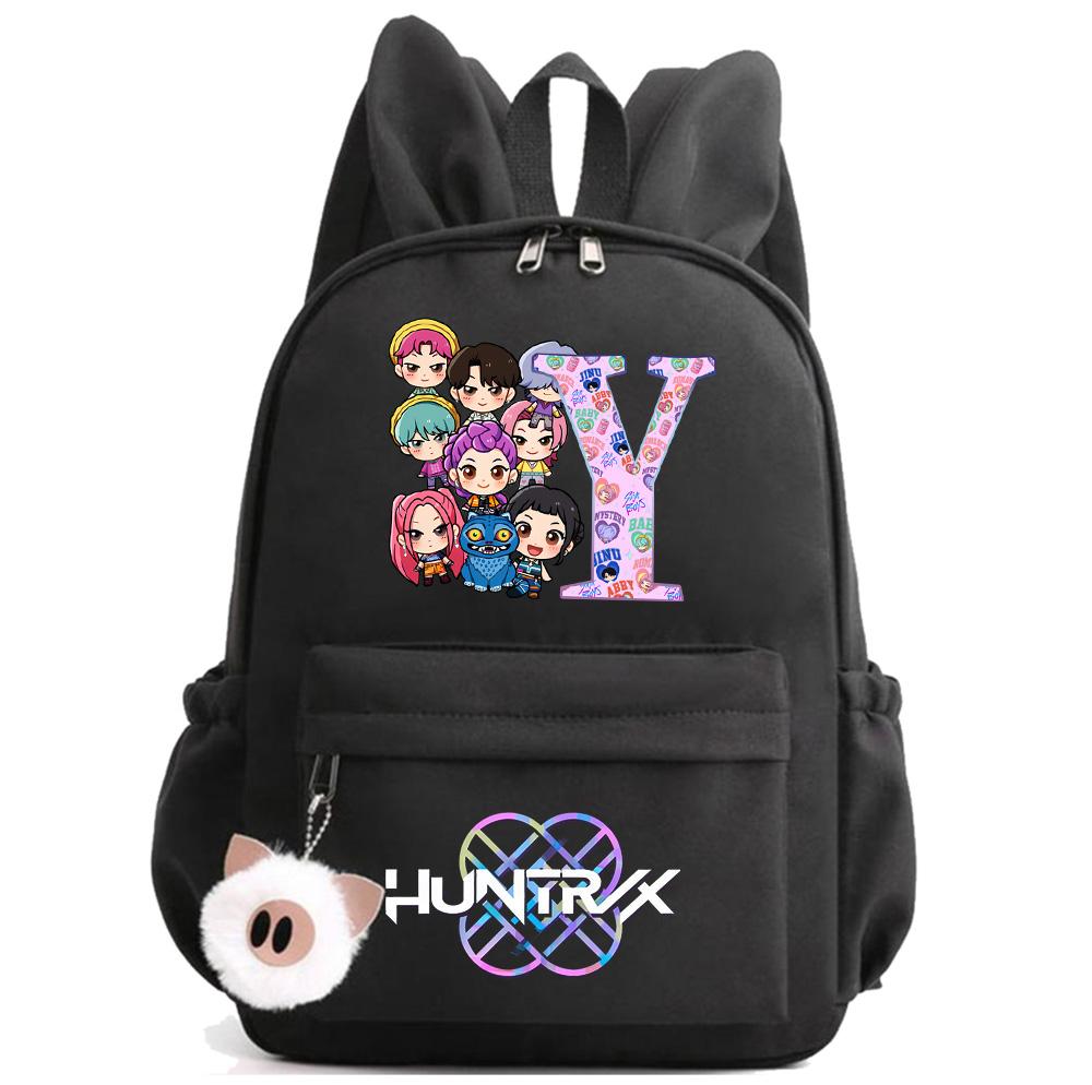 Anime 26 Englische Buchstaben K-Pop Bedruckter Rucksack Student Teenager Student Schultasche für Junge Mädchen Schultasche Kindergeschenk Damen Große Kapazität Reisetasche