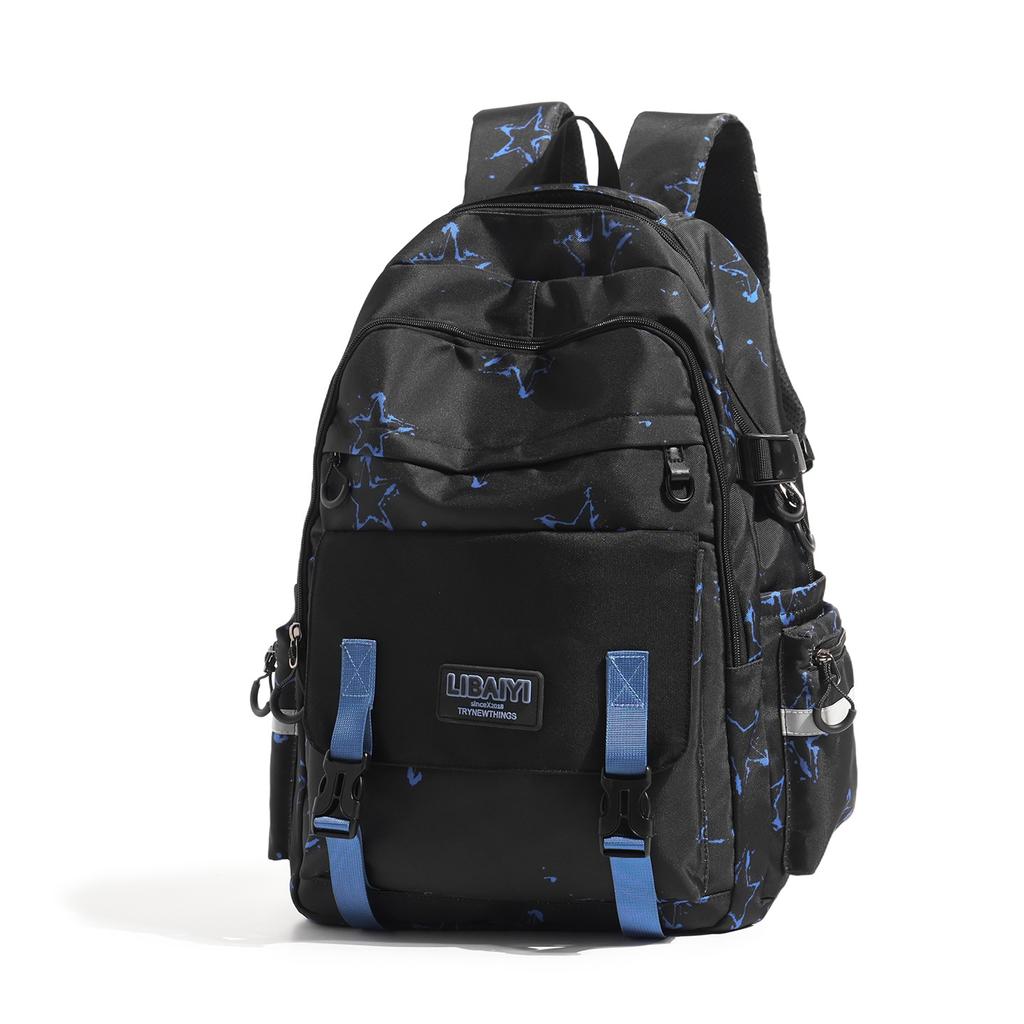 Schultasche Mittelschüler Schultasche weiblich Koreanische Version Sternenaufdruck High-School-Schüler Rucksack große Kapazität lässig einfach