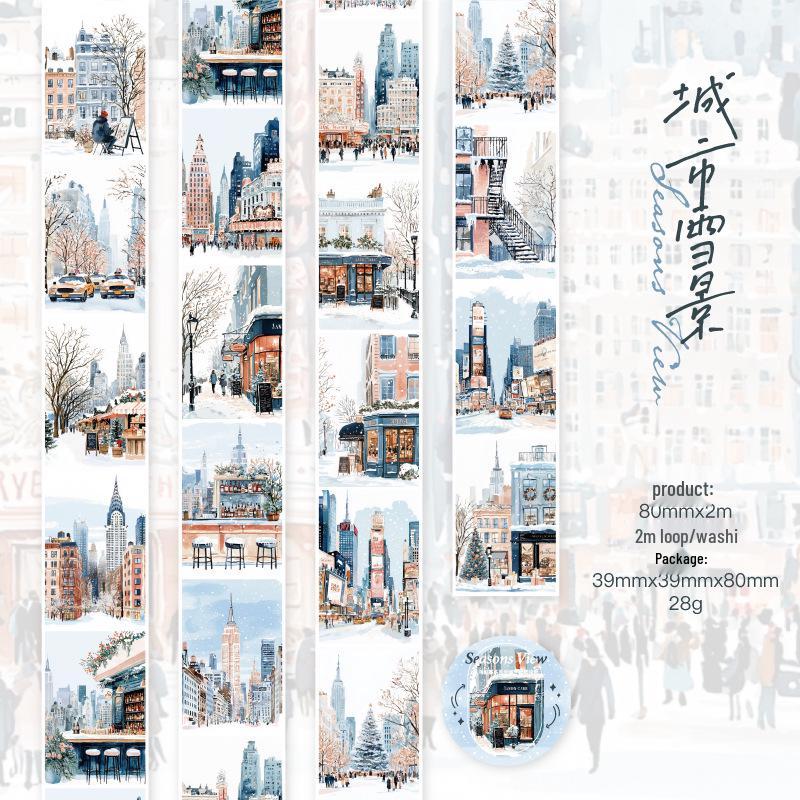 Twilight Washi Tape: Morning & Evening Scenery Series – 6 Styles for Journals & Collages