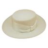 French Celebrity Retro Bow White Wool Woolen Flat Top Top Hat Women'S Autumn And Winter Foreign Trade Wide Brim British Versatile Felt