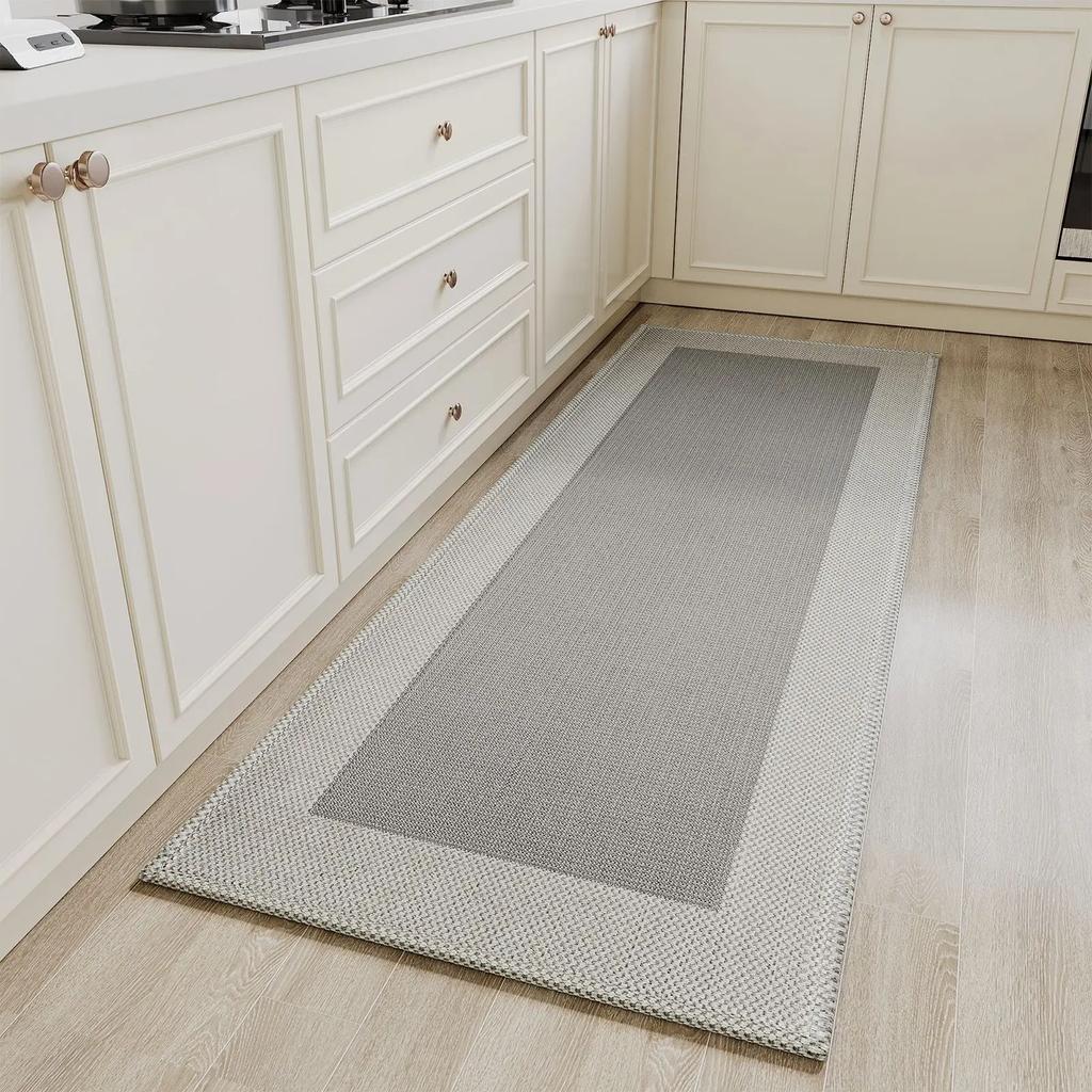 European Style Kitchen Runner Rug - Ultra Absorbent Bamboo/Cotton Blend | Oil & Waterproof | Rinse-free Non-Slip Long Mat