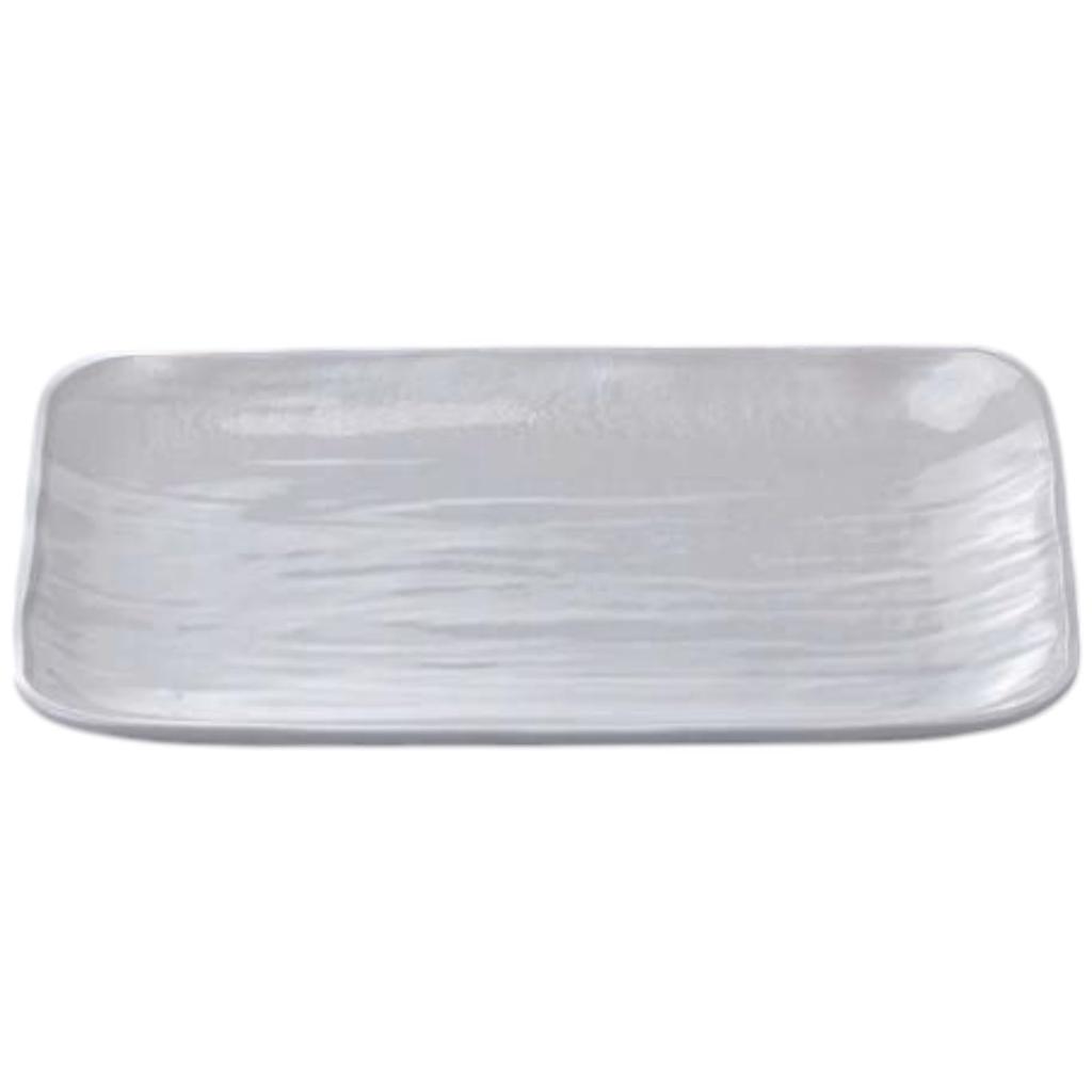Premium Nigiri Sushi inch Long Rectangular Daiho Serving White Made in Japan J-kitchens Plate, 1.5 (0.1 cm) Plate, Aqua, Shatter-Resistant,