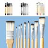 7/9Pcs Portable Painting Brushes Set Wooden Handle Watercolor Drawing Brushes Kits  Drawing Tool