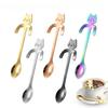 1pc Stainless Steel Coffee Spoon Lovely Cute Cat Shape Teaspoon Dessert Snack Scoop Ice Cream Mini Spoons Tableware