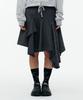 TUOMIO Layered Asymmetric Skirt [Charcoal]