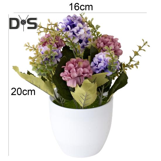 1Set Bonsai Hydrangea Artificial Plastic Office Desk Imitation Potted Flower