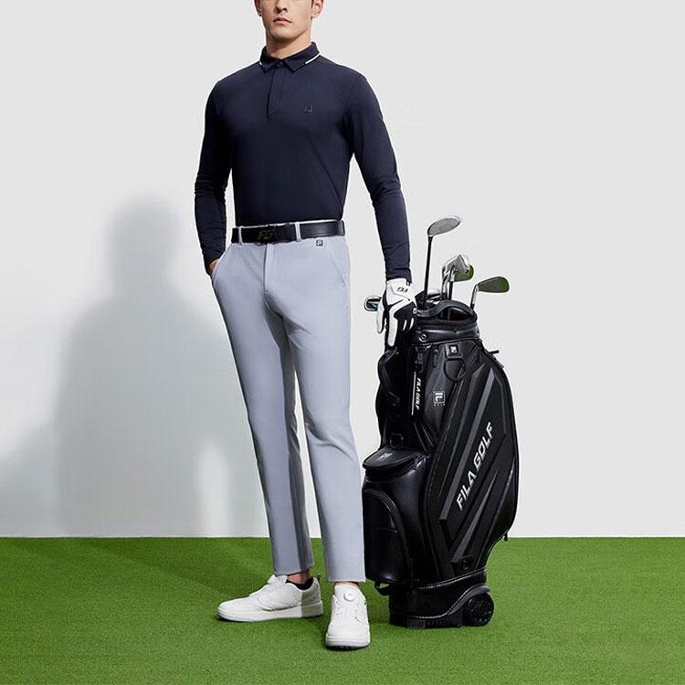 FILA Golf Series Solid Color Mid-Rise Straight-Leg Casual Pants Men bottoms Medium-Gray A11M345805F-GY