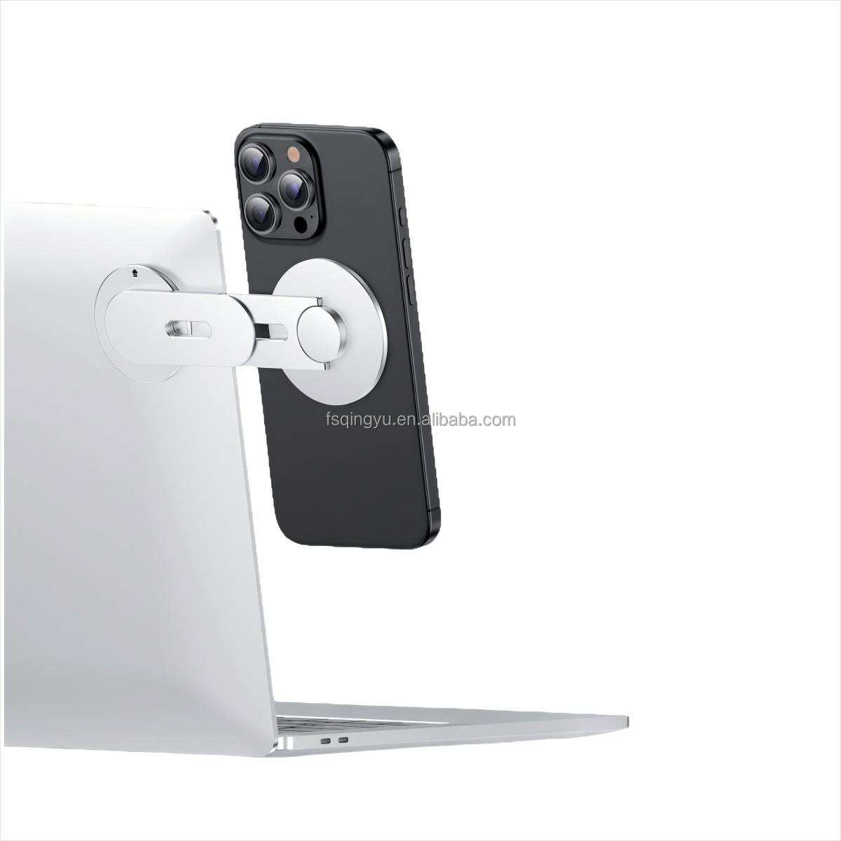 Suspension Mobile Phone Mount Holder Foldable Side Mount Magnetic Phone Holder for Laptop Car Screen Convenient Magnetic