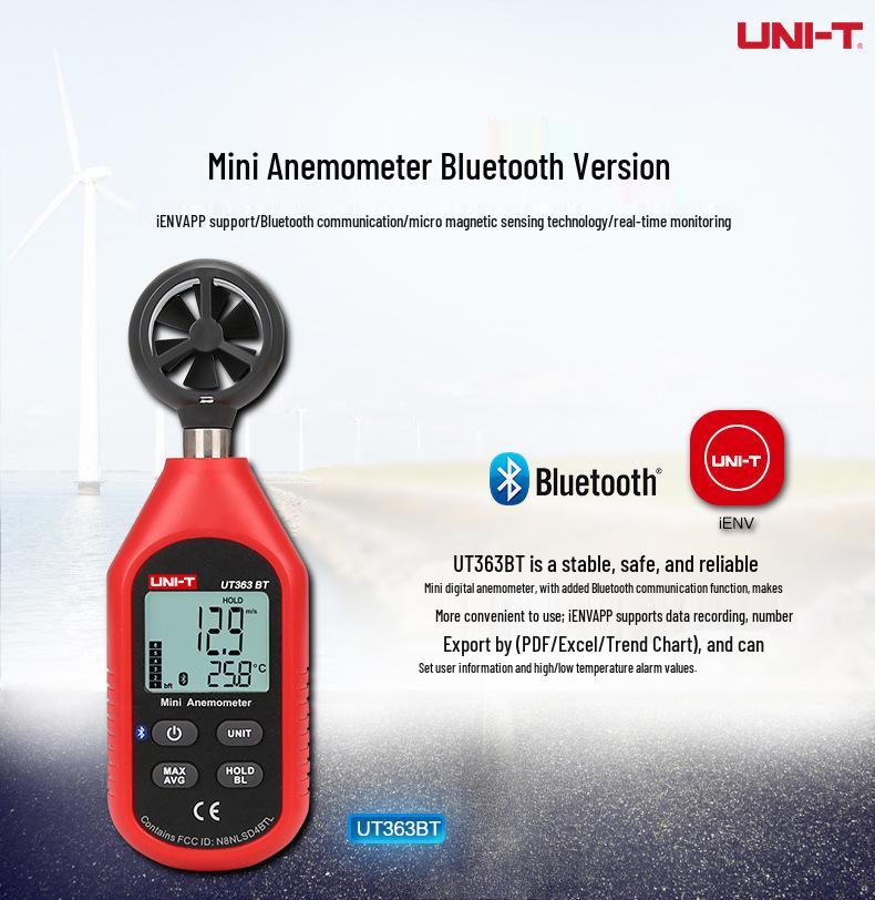 UNI-T UT363/UT363BT Digital Anemometer: Wind Speed Meter & Measurement Instrument