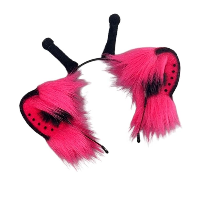 Furry Faux Furs Cats Ears Headbands Foxes Tail Animal Cosplay Costume Plush Alien Creature Costume Accessory for Roleplay Looks, Cosplay Gatherings,