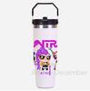 30Oz K-Pop Portable Car Cup Stainless Steel Thermos Cup with Straw Travel Sports Water Bottle with Handle Cover Coffee Vacuum Flask