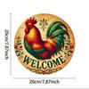 Vintage Chicken Tin Metal Wall Art Farmhouse Welcome Sign Country Rustic Home Kitchen Decor Aluminum Plaque