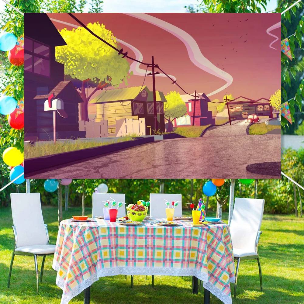 Spiel HELLO N-NEIGHBOR Fotografie Hintergründe Kindergeburtstag Foto Hintergrund Studio Porträts Fotowand Requisiten
