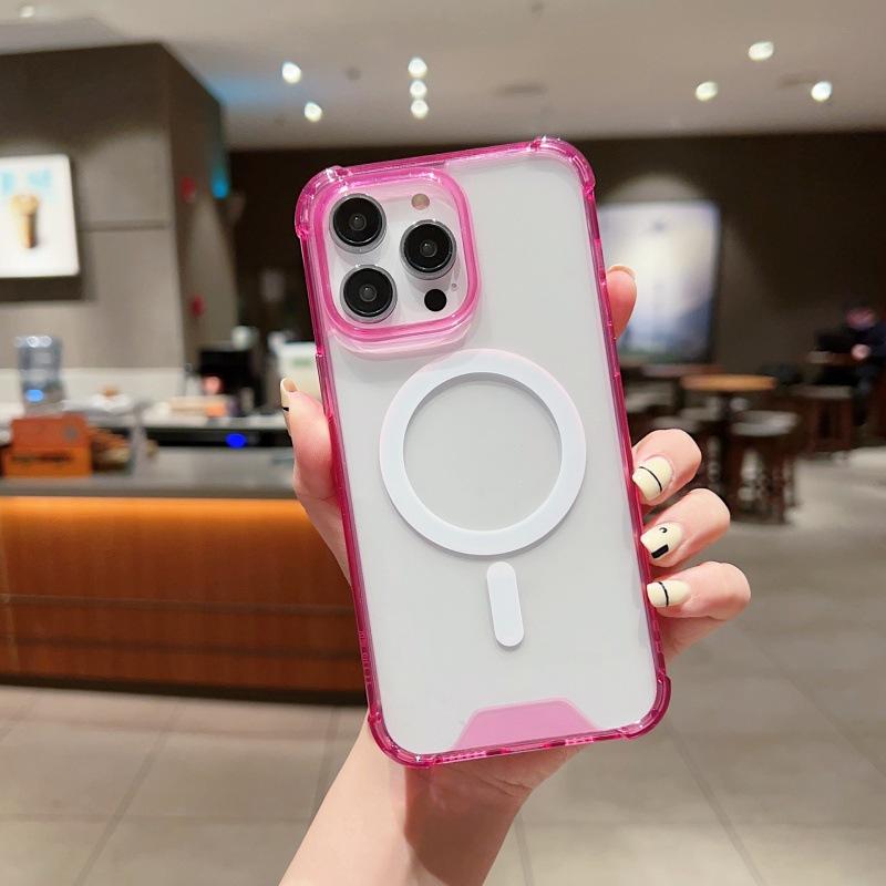 Simple Magnetic Anti Fall Acrylic Phone Case Compatible With Apple Iphone Models