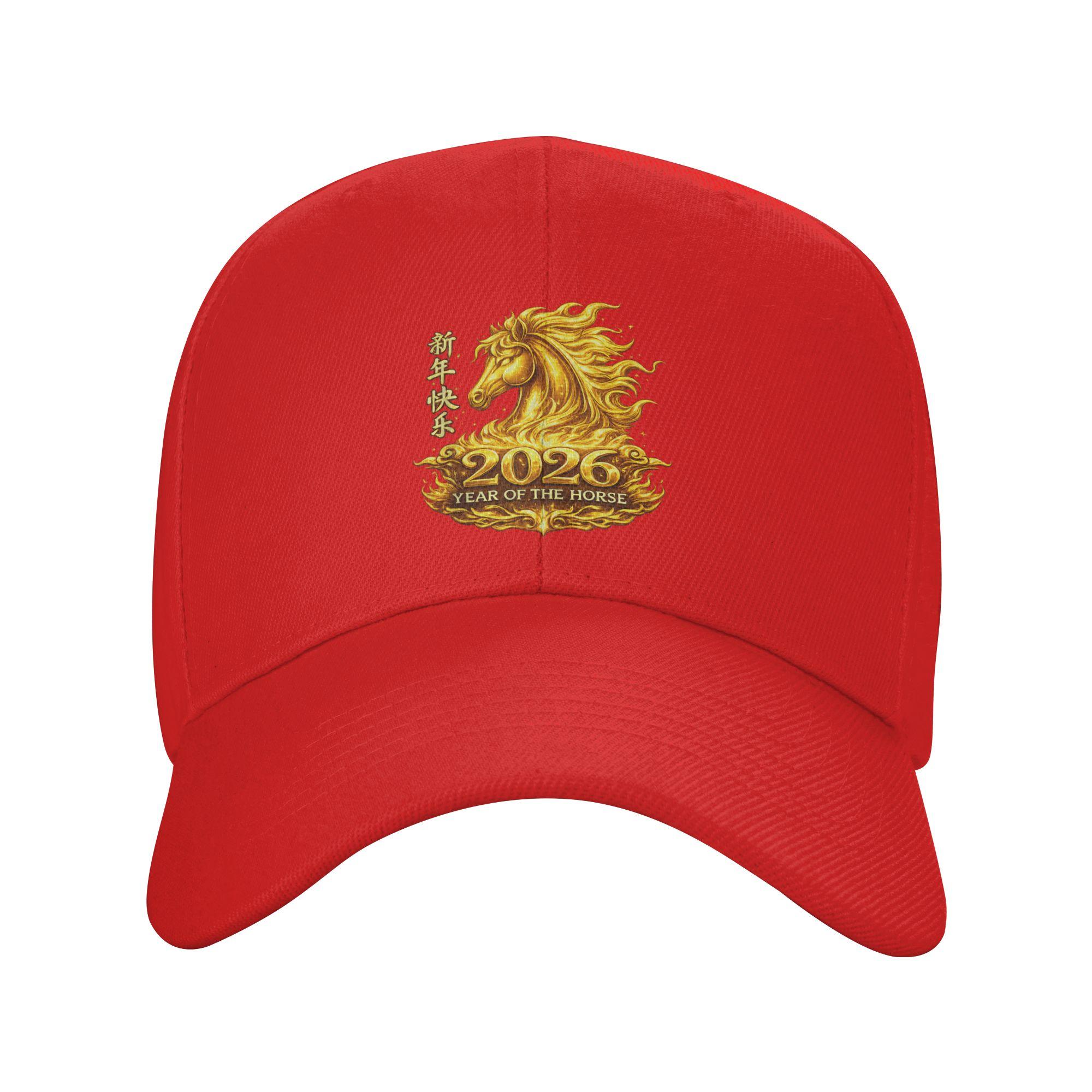 Chinese New Year 2026 Year of The Horse Lunar New Year 2026 Baseball Cap Unisex Men Design Trucker Hat Summer Cool Baseball Caps One Size
