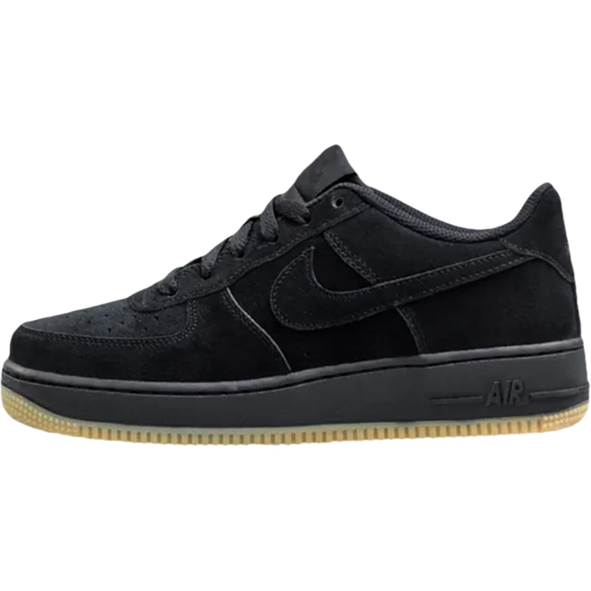 Nike Air Force 1 Premium Suede Low top Skateboard Shoes Black Kids  AR0042-001 37.5