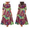 2025 Women's Dress Summer Short Sleeve High Quality Dress Soft Fabric Art Maxi Summer Polynesian Custom Maxi Dress