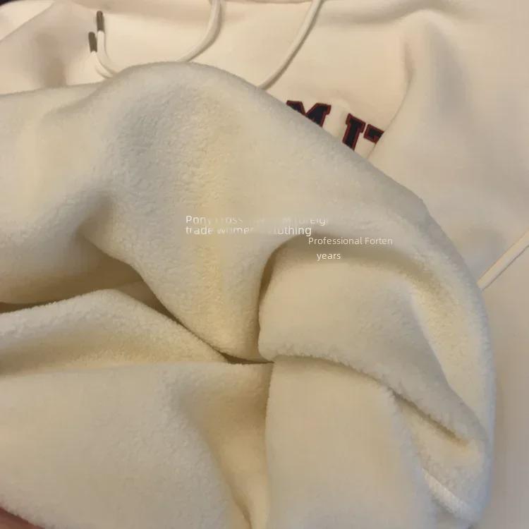 Women's Trendy Loose-Fit Plus Velvet Hooded Sweatshirt - Korean Style, Spring/Fall 2025 Collection