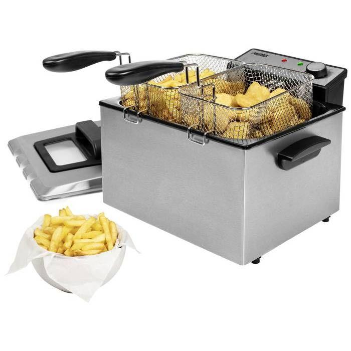 Friteuse Princess 185000 - Kledning i rustfritt stål - 3270 W - 5 L - 33 X 18,5 X 36 cm - Metall