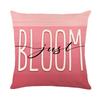 Spring Pink Flower Pillow Cover Polyester Printed Letter Floral Decoration Living Room Sofa Cushion Cover