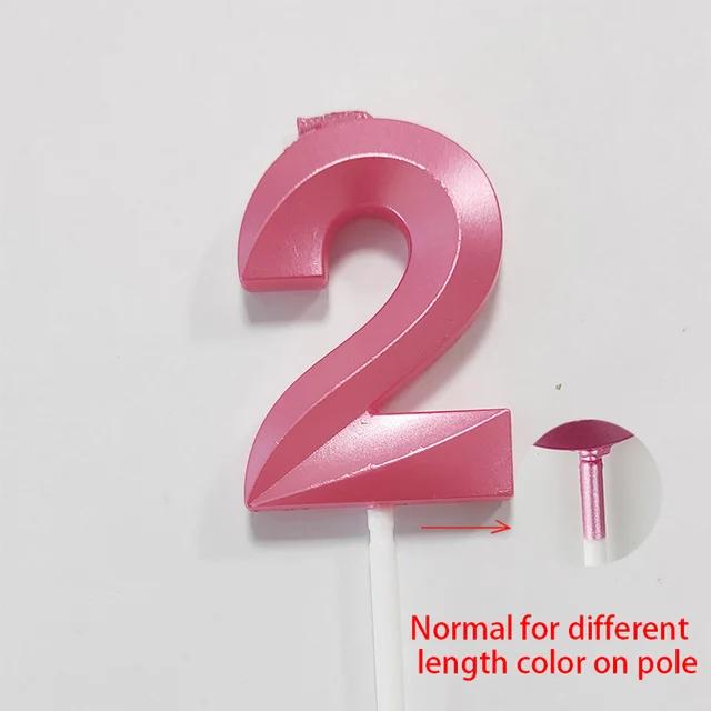 0-9 Numer Candle Pink Blue Happy Birthday 3D Number Candles Cake Topper Decoration Baby Shower Supplies Wedding Party Decor