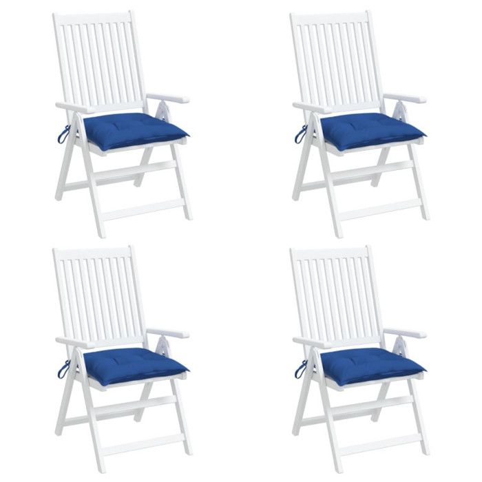 VidaXL Lot de 4 Coussins de Palette, Galette de Siège Imperméable, Coussin de Jardin, Décoration d'Extérieur Terrasse, Bleu 361538