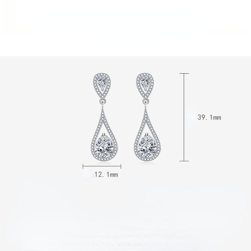 BELLA BOX Luksusowe kolczyki w kształcie gruszki dla kobiet, modne, na ślub, zaręczyny, przyjęcie, prezent