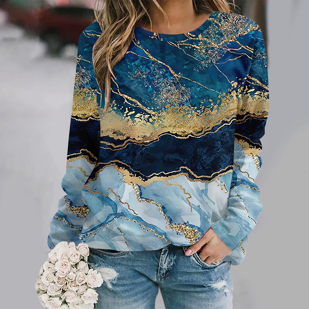 European and American Fashion  Women's Elegant V-neck Long Sleeve T-shirt
