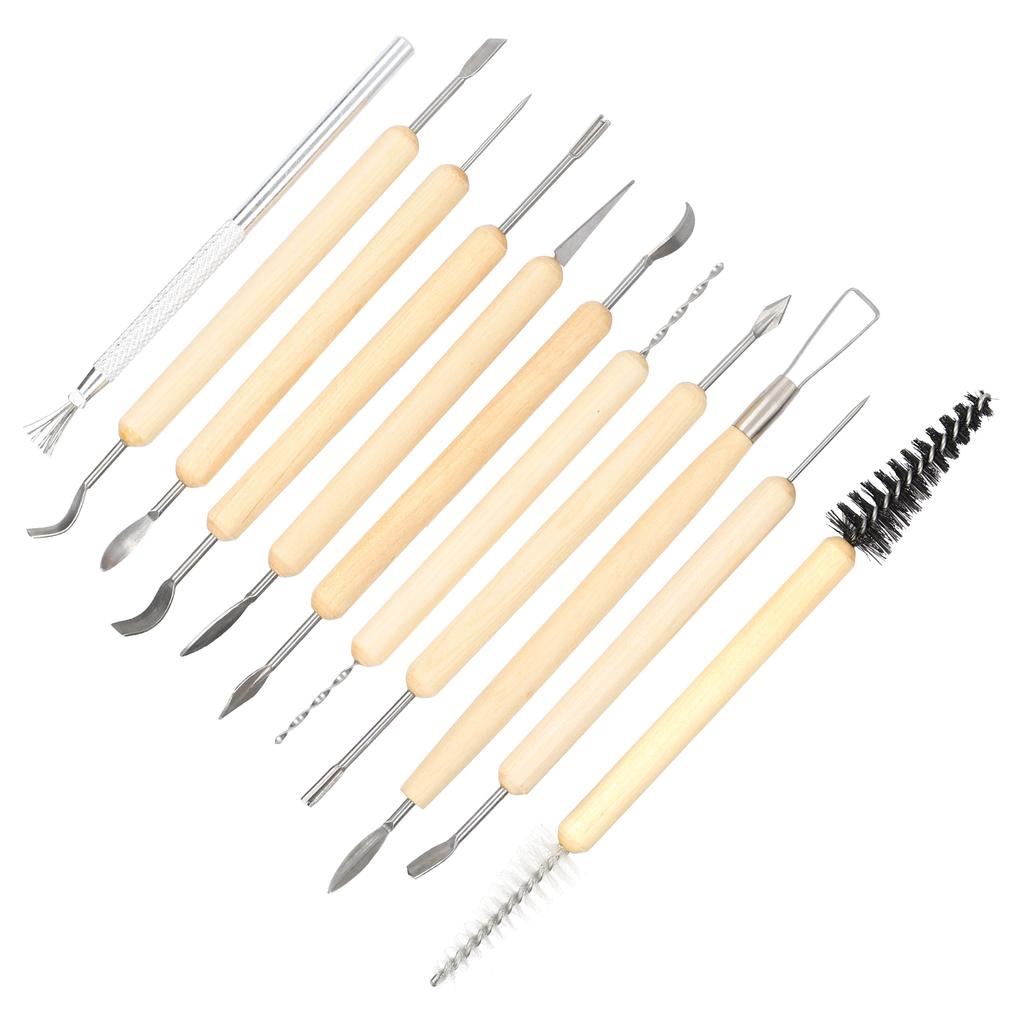 Clay Pottery Sculpting Tools Polymer Clay Art Projects Carving Knife with Wooden Handle Kit