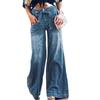 European Elegant Wide-Leg Drapey Lace-Up Slimming Artistic Jeans for Women