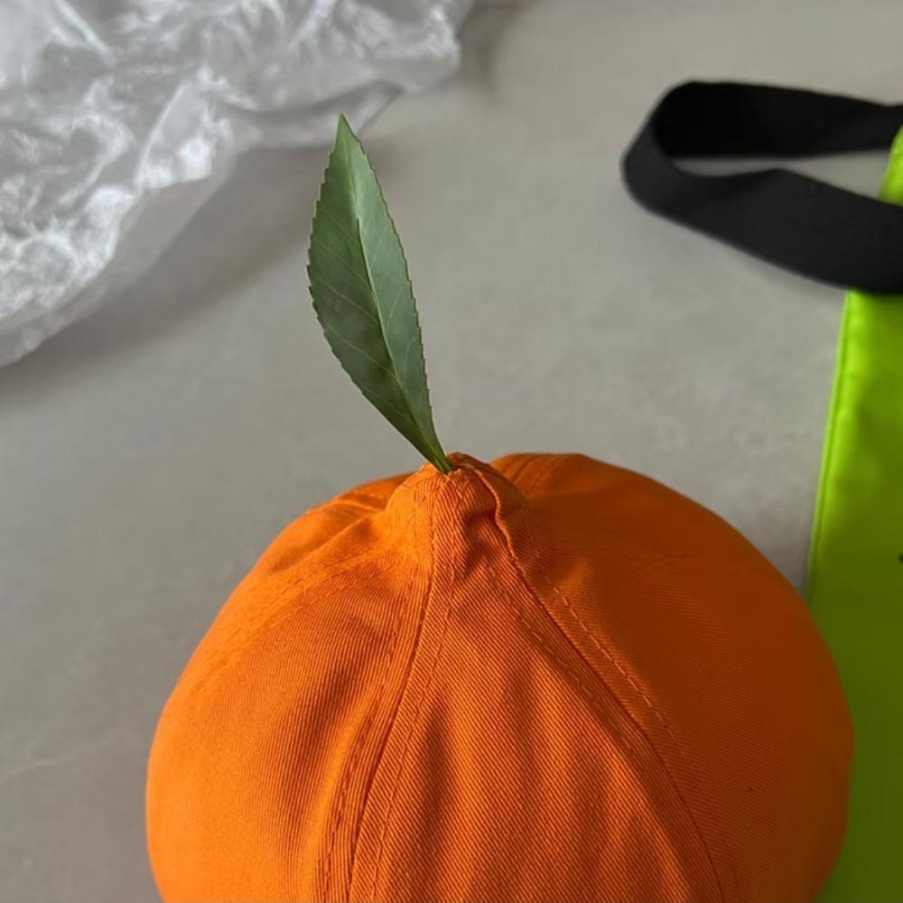 Cotton Embroidered Letter Hat Peaked Creative Orange Cap Orange Baseball Cap  Street
