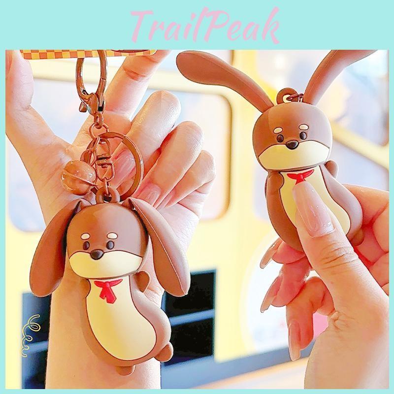 Dog Jinnew Sausage With Movable Spring Ear Resin Cartoon Pendant Keychain