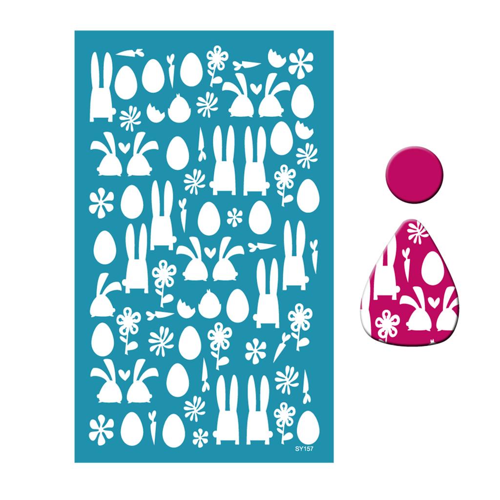 Easter Rabbit Silk Screen Stencils for Clay Reusable Silkscreen Print for DIY Printing On Clay Jewelry Earrings Decor