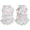 Fruit Print Pet Princess Dresses Flutter Sleeve Dog Cooling Clothes Dog Floral Skirt  for Pet Party