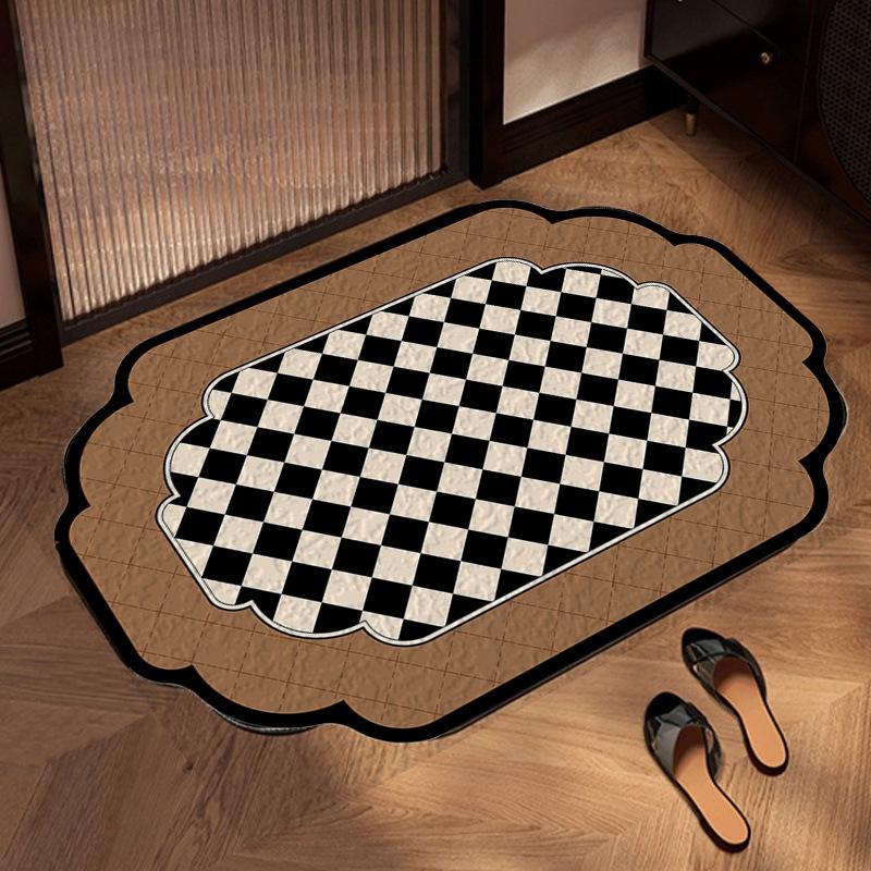Diatomaceous Earth Bath Mat Absorbent Non Slip Floor Mat Classic Bathroom Entrance Quick Dry Easy Clean Shower Mat