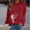 Women's Sweater Crew Neck Casual Loose Pullover Printed Long Sleeve Comfortable Long Sleeve T-Shirt