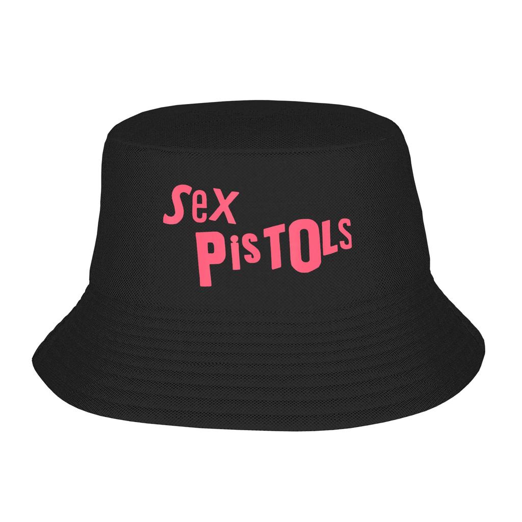 Sex Pistols Official Pink Logo Bucket Hat Harajuku Fisherman Caps Foldable For Men Women Casual Design Cap