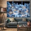 2D Flat Printing Christmas Backdrop, Snowy Houses & Street Lights Banner