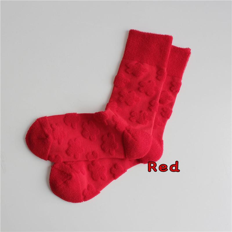 

Женские утолщенные черные носки до середины икры из махры с красным цветочным дизайном 35-38 красный