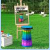 Portable Folding Telescopic Fishing & Camping Stool - Space-Saving Round Rainbow Design