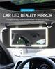 LED Car Vanity Mirror Rechargeable Sun Visor Makeup Mirror HD Dimmable Touch Screen 3 Light Modes Auto Interior Mirror