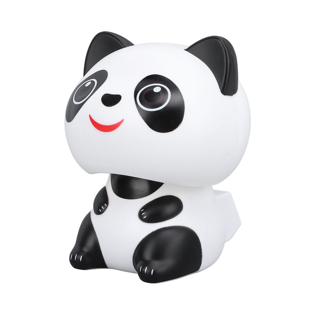 Solar Powered Nodding Panda Figurine ABS Light Sensing Cute Smiling Panda Car Dashboard Ornament for