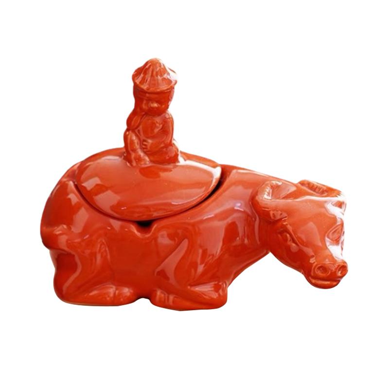 Cute Crab Ashtray With Lid Anti Fly Ash Ceramic Cigar Ashtray Living Room Home Office Decoration Art Ornaments Gift