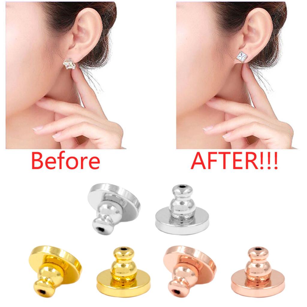 4Pcs Comfortable Earring Stoppers Secure Plugging Blocked Ear Backings Jewelry Replacement Locking Earnail Plugs