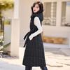 New Women's Lightweight Sleeveless Hair Collar Hooded High Quality Jacket Solid Color Thickened Warm Sports Casual Loose Long Cotton Jacket