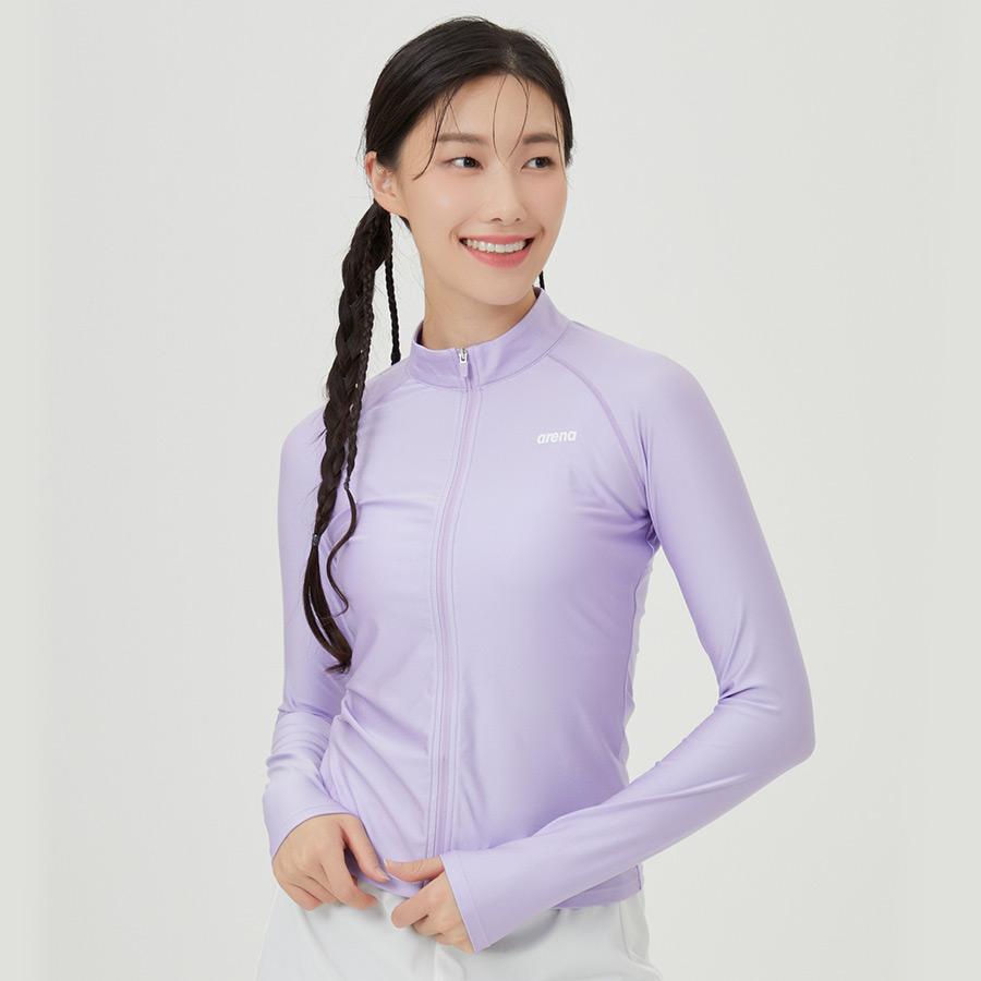 Alena New Wave Regular Fit Zip-Up Rash Guard A4Bl1Qr44Lav