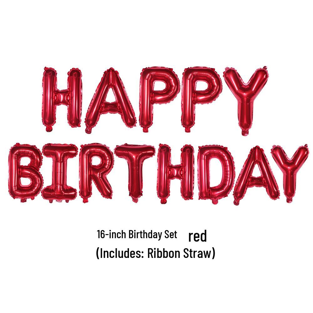 16-inch Happy Birthday Letter Balloons Decoration Set