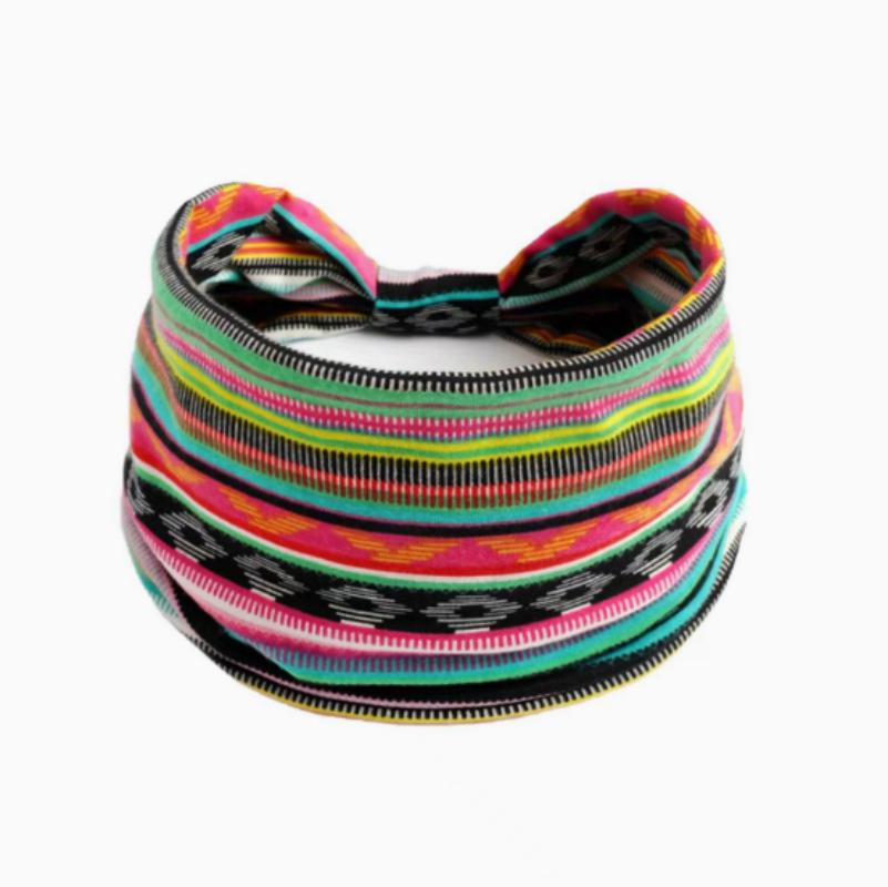 Женская Широкая повязка на голову Хлопковая Повязка на голову с принтом Спортивная повязка Полосатая повязка на голову Широкая кромка Повязка на голову для йоги Мягкая повязка на волосы Головной убор Пучок Женская повязка на голову