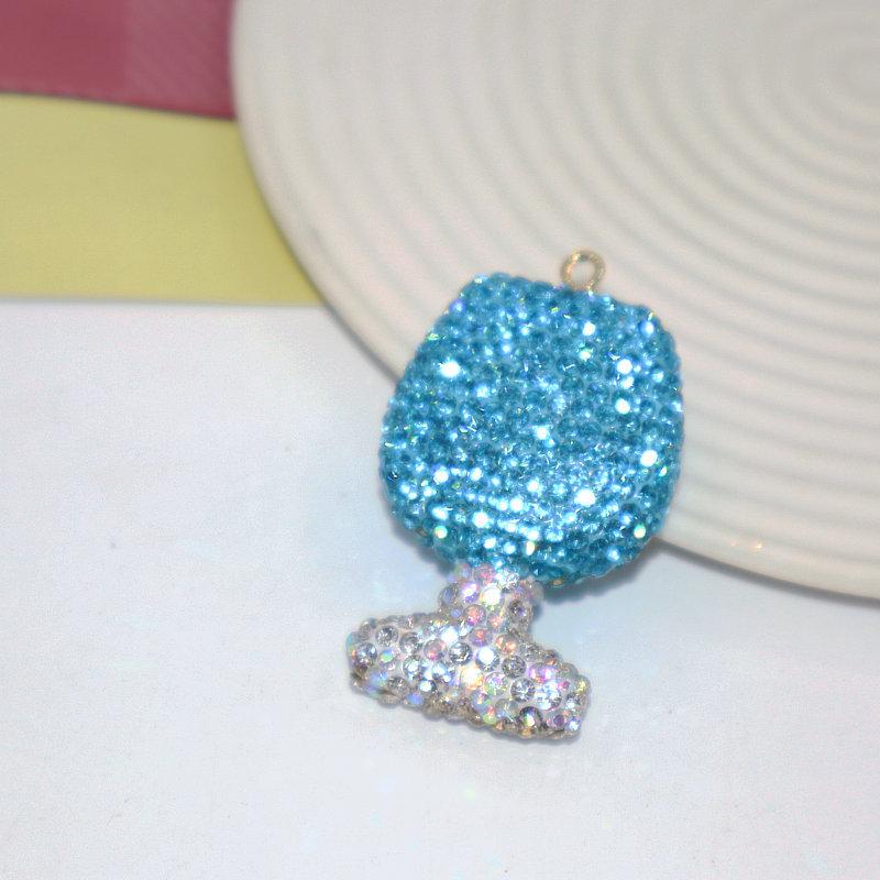 Colorful Rhinestone Polymer Clay Keychain - Cute Bag Charm and Car Key Accessory